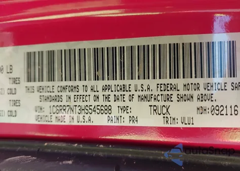 2017 Ram 1500 Laramie 4X4 5'7 Box from USA, damaged, VIN 1C6RR7NT3HS545688